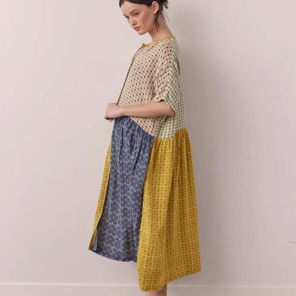 Amente's 100% cotton contrast midi dress - Picture 4 of 10